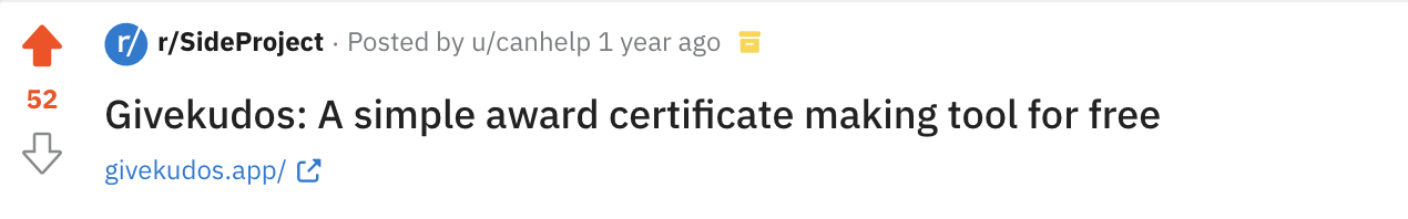 GiveKudos: Simple Award Certificate generating tool